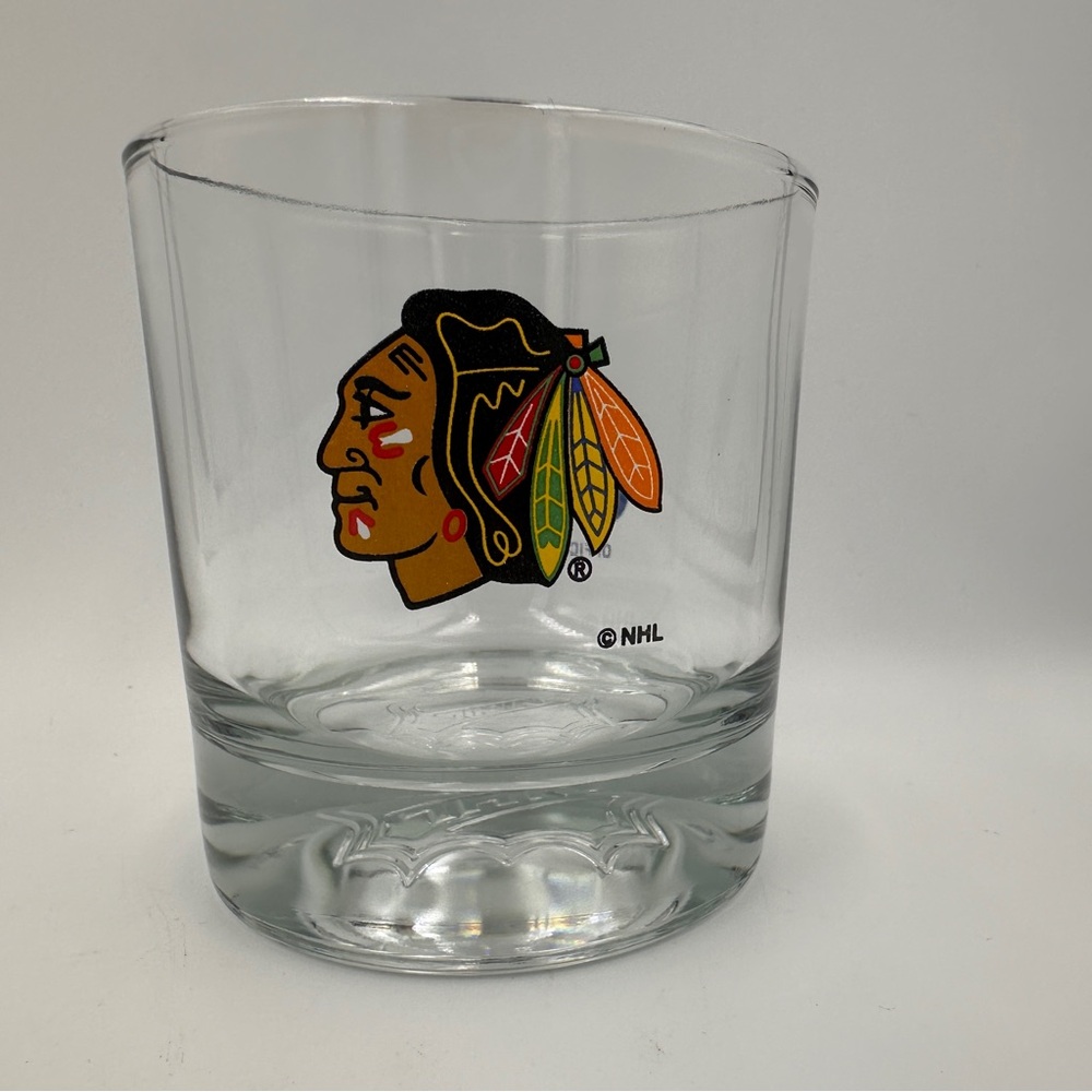 Crown Royal NHL Chicago Blackhawks Whiskey Glass Lowball